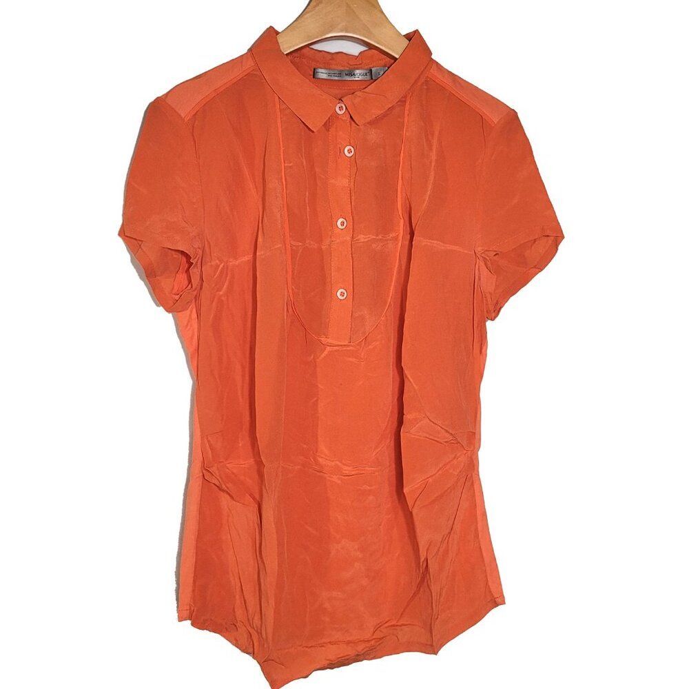Women's Silk Size L Short Sleeve Top Shirt SCK304